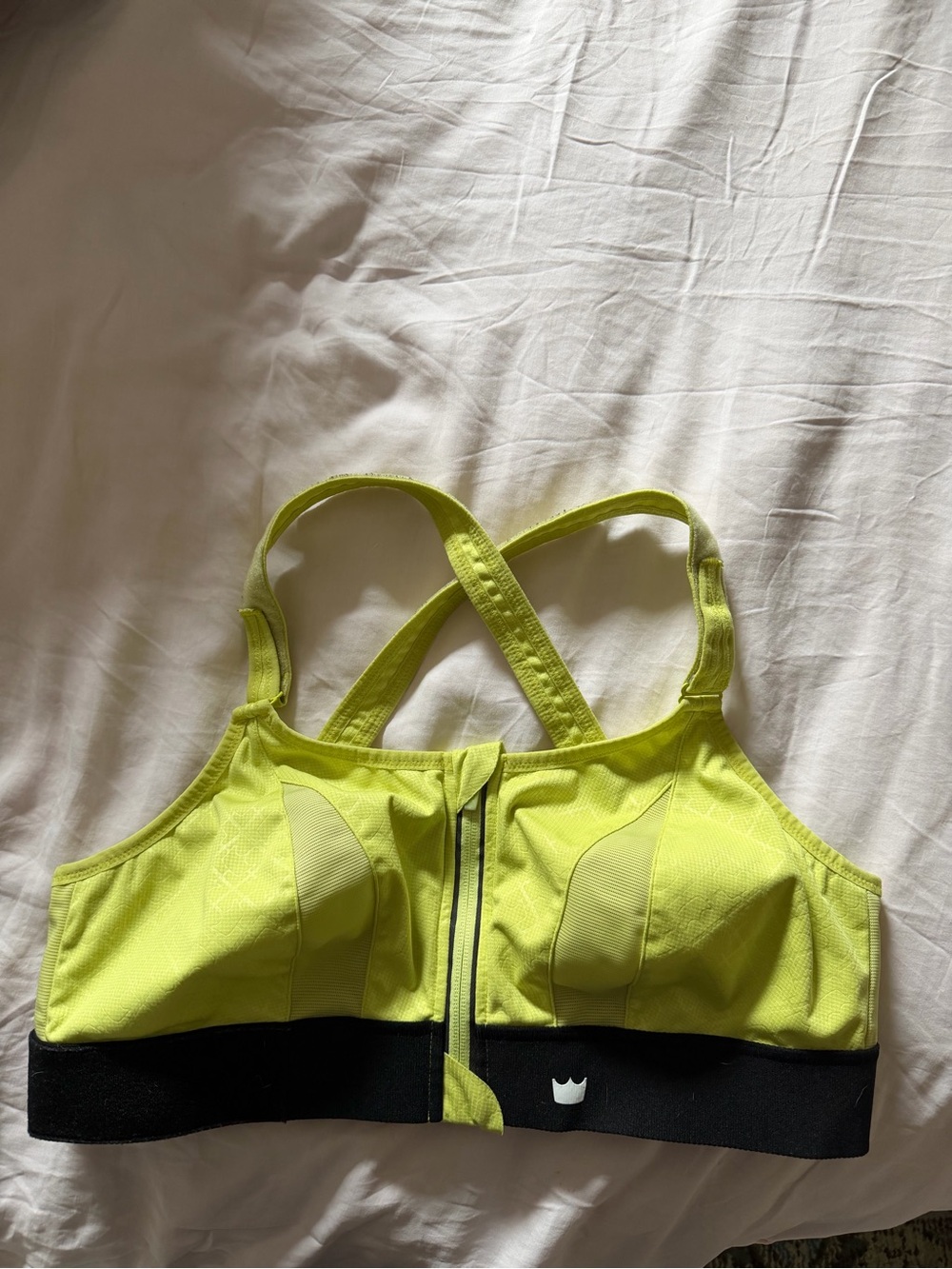 SHEFIT High Support Neon Yellow Sports Bra with Front Zip